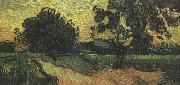 Vincent Van Gogh Landscape with thte Chateau of Auvers at Sunset nn04) France oil painting artist